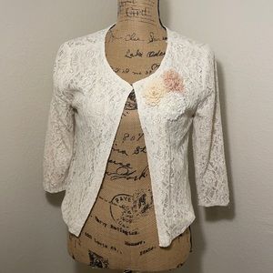Forever 21 lace rosette shrug jacket